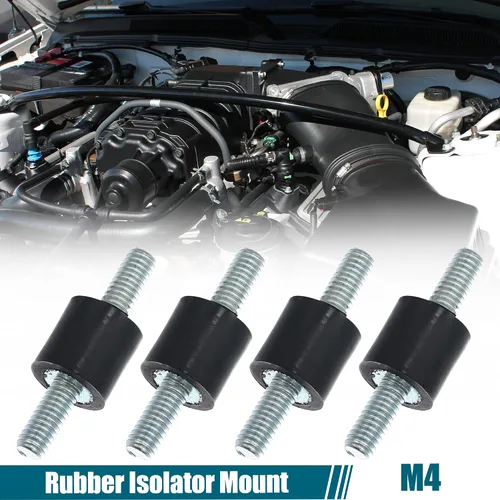 Miniatura 2 de X AUTOHAUX 4 unids M4 coche anti vibración goma aislador amortiguador 0.394x0.394 in caucho bobina montaje amortiguador montajes para compresores