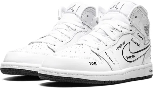 Miniatura 2 de Jordan Jordan 1 Mid DQ1866 100 - Esquema preescolar - Tamaño 11C blanconegro, BlancoNegro