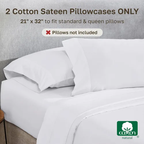 Miniatura 3 de Fundas de almohada de algodón de 400 hilos 01-Blanco