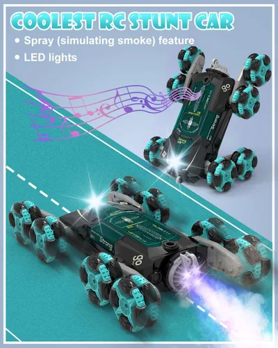 Miniatura 5 de ATHLERIA 8WD Coche de Acrobacias RC con Detección de Gestos para Edades 8-13, Coches de Control Remoto Manual - Rotación de 360° de Doble Cara, Las