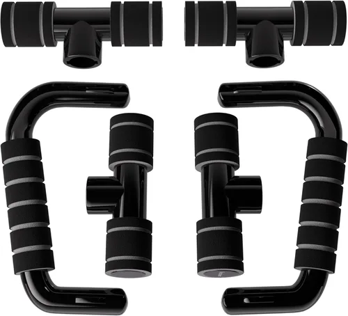 Miniatura 6 de READAEER Barras de Flexiones para Gimnasio, Equipo de Ejercicio, Fitness, 1 Par de Mangos de Flexiones con Agarre de Espuma Acolchada y Estructura