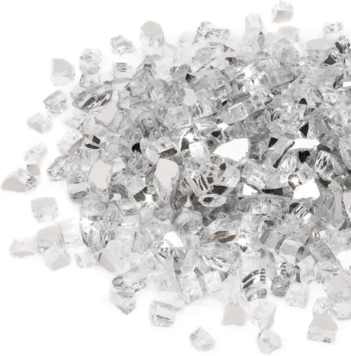 Miniatura 49 de Stanbroil - Vidrio de fuego de 10 libras – Cristal de fuego templado reflectante de 1/2 pulgada para chimenea de hoguera, azul Pacífico reflectante
