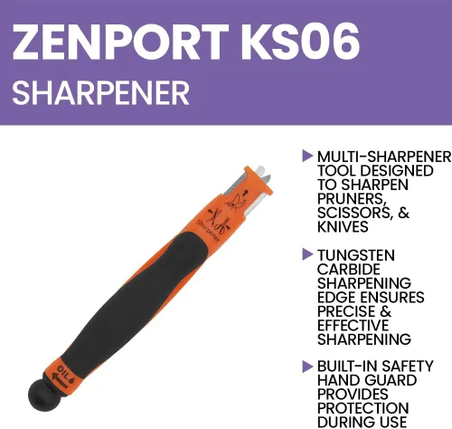 Miniatura 6 de Zenport KS06 - Afilador múltiple 6 en 1 para podadoras/tijeras y cuchillos, 8 pulgadas de largo