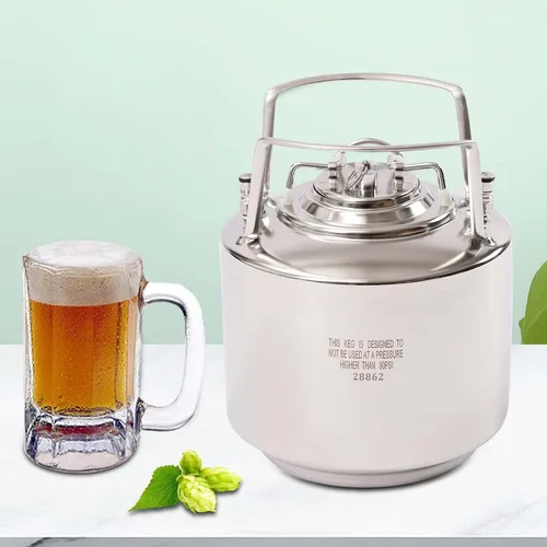 Miniatura 9 de Acero inoxidable Mini Ball Lock Barril de bloqueo de bola de 1.6 galones Barril de cerveza con cerradura de bola pequeña para lotes pequeños