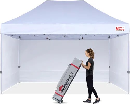 MASTERCANOPY Carpa Plegable Resistente con Paredes Laterales (10x15, Blanco)
