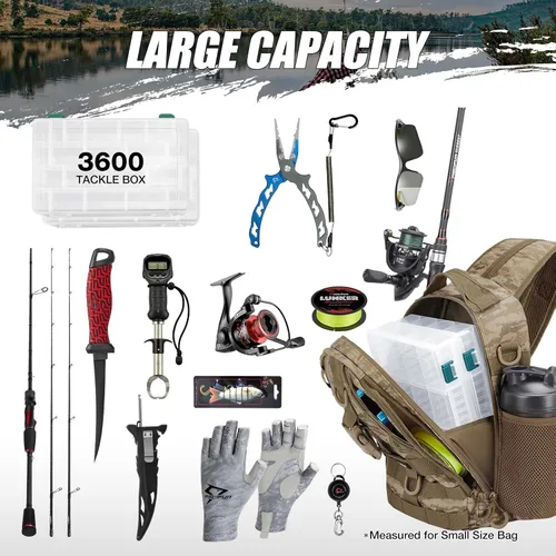 Miniatura 6 de Piscifun Travel X - Bolsa de almacenamiento de pesca resistente al agua para hombres y mujeres, mochila multifuncional de almacenamiento de aparejos