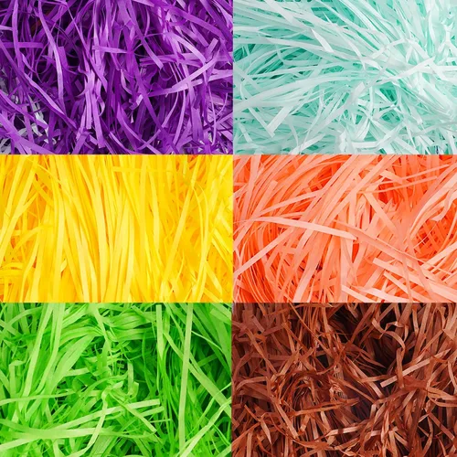 Uptotop Relleno de papel de corte arrugado de 12 onzas, 6 colores, para envolver regalos, relleno de cesta de regalo, perfecto para cumpleaños,