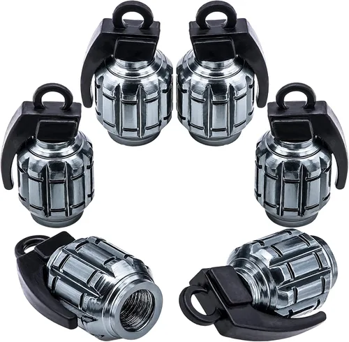 Miniatura 37 de 4 piezas tapas de vástago de válvula de neumático estilo bola 8, cubiertas universales de vástago de válvula de neumático con núcleo de cobre a