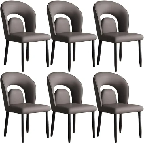 Miniatura 37 de YVYKFZD Leather Dining Chairs, Kitchen Chairs Set with Curved Back, Upholstered Dining Room Chair, Armless Comfy Side Chair, for Living Room