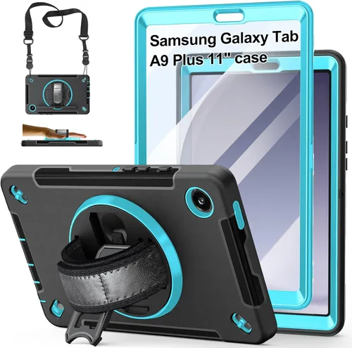 Miniatura 14 de Funda para Galaxy Tab Active 5 Pro 2025/4 Pro 2022/2019 de 10.1 Pulgadas: TPU con Soporte - Protector de Pantalla - Correa de Mano - Correa de Negro