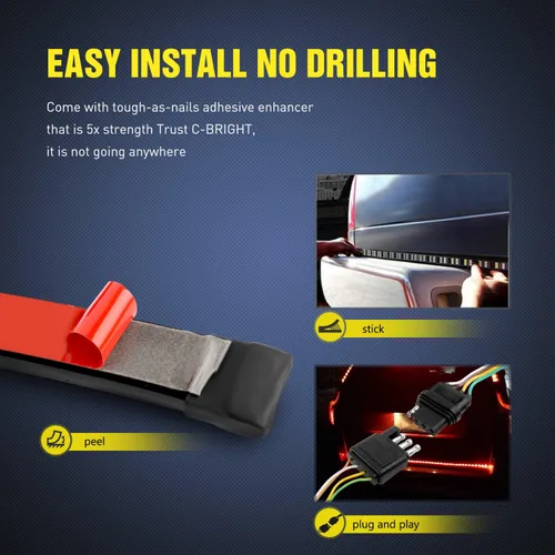 Miniatura 2 de NilightTR-04 Camión Barra de traseras 60 "Triple Fila 504 LED Strip con freno rojo Blanco Luces de torneado de ámbar secuencial secuencial inverso