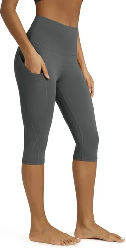 Miniatura 95 de ODODOS - Leggings capri de cintura alta para mujer con bolsillos, control de abdomen, no se transparentan, para entrenamiento atlético, running