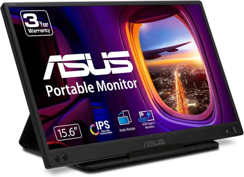 ASUS - Monitor USB portátil ZenScreen de 15,6 pulgadas 1080P (MB166C), Full HD, IPS, USB tipo C, montaje en trípode, superficie antirreflejo, funda