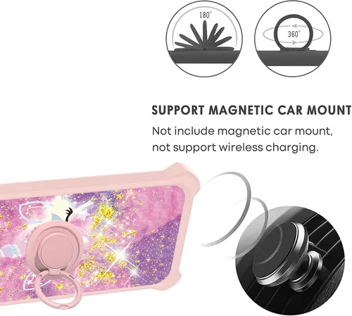 Miniatura 4 de jioeuinly JSF-DJS - Funda compatible con Nothing Phone 2a con protector de pantalla de vidrio templado, policarbonato duro + silicona suave, soporte