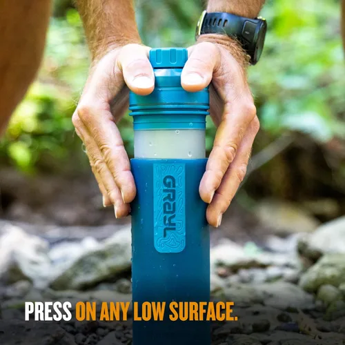 Miniatura 4 de GRAYL UltraPress - Purificador de agua y botella de filtro para senderismo, mochileros y viajes (azul bosque)