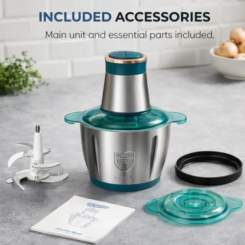 Miniatura 9 de Procesadores de alimentos eléctrico picador de alimentos con picador de carne y picador de verduras con potente motor de cobre, incluye