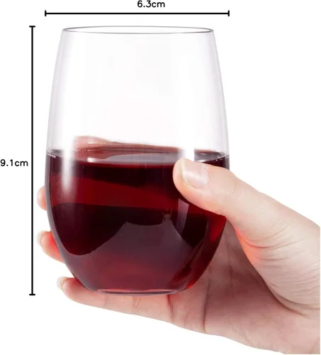 Miniatura 8 de hotder Juego de 4 copas de vino de plástico irrompibles para el hogar, fiestas, 16 onzas, Tritan, sin tallo, para uso en exteriores, irrompibles