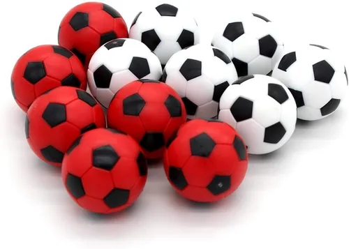 Miniatura 2 de Juego de 12 pelotas de futbolín de foosball, pelotas de fútbol de mesa, color rojo y negro, 1.41 pulgadas (1.417 in), color blanco
