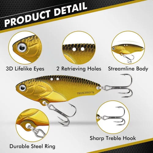 Miniatura 3 de TRUSCEND Cebos Giratorios de Pesca Swim o Jig para Agua Dulce y Salada, Señuelos de Pesca Rooster Tail para Trucha Lubina Lucioperca Crappie Salmón