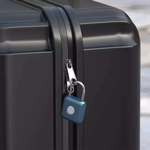 Miniatura 5 de eLinkSmart Candado de huella digital - Candado de combinación sin llave de metal azul para armario de gimnasio, armario escolar, mochila, maleta