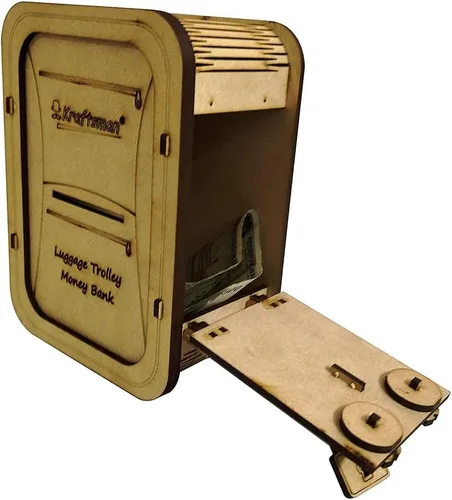 Miniatura 5 de MilesMagic Banco de dinero para niños y adultos, caja de ahorros oculta personalizada para niños y niñas, caja fuerte portátil de madera