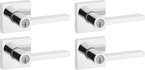 Miniatura 47 de Kwikset Halifax Manija interior de puerta de privacidad con cerradura, manija de puerta para baño y dormitorio, cerradura de botón de presión sin