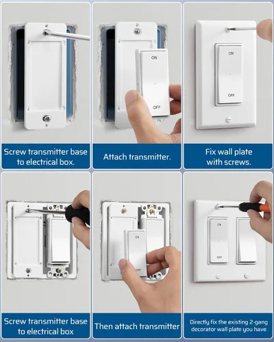 Miniatura 7 de DEWENWILS Toma de luz con control remoto, base E26/E27, programable y ampliable, no necesita cableado, enchufes de luz inalámbricos para dormitorio
