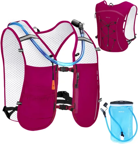 Miniatura 10 de ECOHUB Chaleco de Hidratación para Correr, Mochila Ligera y Transpirable con Bolsa de Agua de 2L Mochila de Día para Senderismo, Trail Running