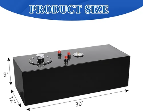 Miniatura 2 de Kit de Tanque de Combustible de Aluminio Celda de Combustible de 15 Galones Universal 57L Pulido Carreras Calle Drift Strip Tanque de Combustible