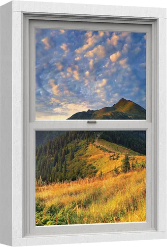Miniatura 46 de wall26 - Cuadro en lienzo para pared, vista de ventana, atardecer neón, cielo, palmera tropical, playa, naturaleza, desierto, fotografía, realismo