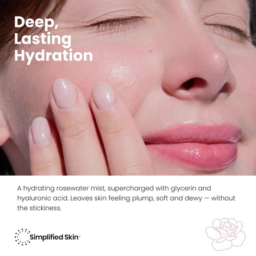 Miniatura 3 de Spray de agua de rosas y glicerina, hidratante y refrescante para rostro y cabello, tónico facial con ácido hialurónico para calmar, suavizar