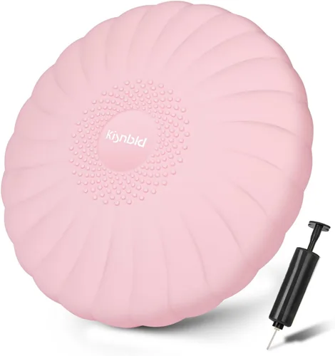 Miniatura 12 de kisnbld Cojín Tambaleante, Asiento Wiggle Extra Grueso para Niños Sensoriales, Disco de Equilibrio Antideslizante con Bomba de Inflado para Fuerza