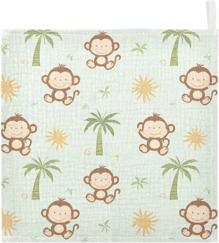 Miniatura 38 de Toallas de algodón para bebé, toallas de baño unisex para recién nacidos, toallitas naturales para piel delicada, 11.8 x 11.8 pulgadas, paquete de 5