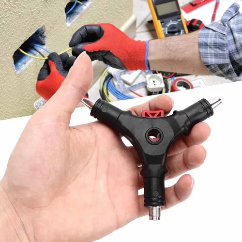 Miniatura 3 de Conector F 4 en 1, herramienta de ensanchamiento de instalación de compresión coaxial, herramienta de compresión pelacables multifunción para cable