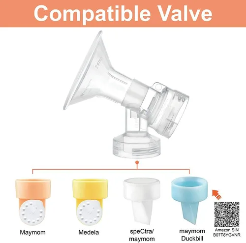 Miniatura 4 de Maymom MyFit - Juego de bridas de dos piezas, protector de pecho (0.945 in mediano), conector de membrana de válvula compatible con extractores