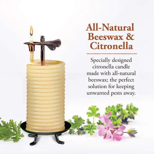 Miniatura 2 de Candle by the Hour Recambio de vela de citronela de 80 horas, cera de abeja natural ecológica con mecha de algodón, amarillo