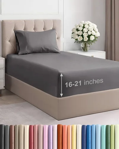 Miniatura 99 de Sábanas King divididas con bolsillos extra profundos, sábanas transpirables y refrescantes de 5 piezas, sábanas de lujo para hotel, suaves, sin 25
