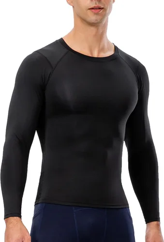 Miniatura 2 de Camisetas de compresión atléticas para hombre, de manga larga, camisetas de entrenamiento frescas y secas para gimnasio, camiseta deportiva activa