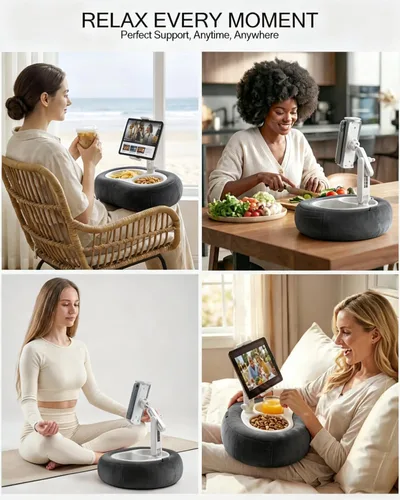 Miniatura 3 de Miledi Soporte de almohada para tableta, compatible con Kindle de 5 a 12.9 pulgadas, iPad, teléfono/tableta, soporte giratorio de 360° para cama