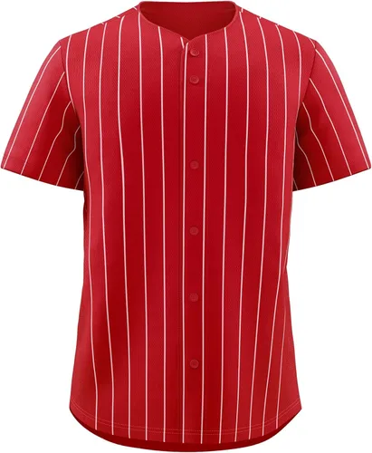 Miniatura 37 de KXK Camiseta de béisbol en blanco para hombre, camisas casuales con botones, manga corta, uniforme deportivo de equipo activo