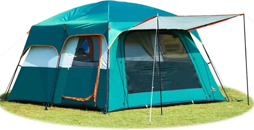Miniatura 15 de KTT Extra Large Tent 10-12-14 Person(B),Family Cabin Tents,2 Rooms,3 Doors and 3 Windows with Mesh,Straight Wall,Waterproof,Double Layer,Big Tent