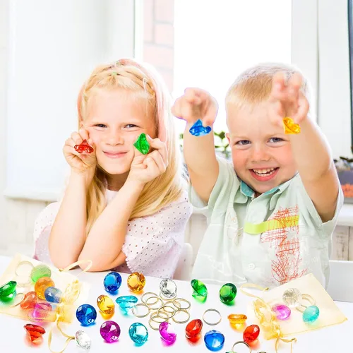 Miniatura 6 de PANTIDE Juego de 78 anillos redondos de aleación de oro con gemas de diamantes acrílicos para el erizo azul, esmeraldas del caos, suministros