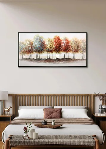 Miniatura 5 de Tiancheng Arte, 24x48 pulgadas Pintura abstracta moderna al óleo pinturas a mano árbol 3D pintado a mano sobre lienzo marco acrílico arte de pared