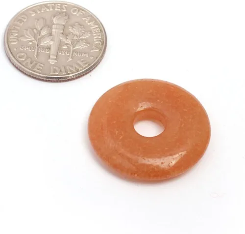 Miniatura 57 de JOE FOREMAN Anillo de cuarzo amatista natural de 1.181 in con colgante de donas circulares para hacer joyas, 1 unidad, Piedra
