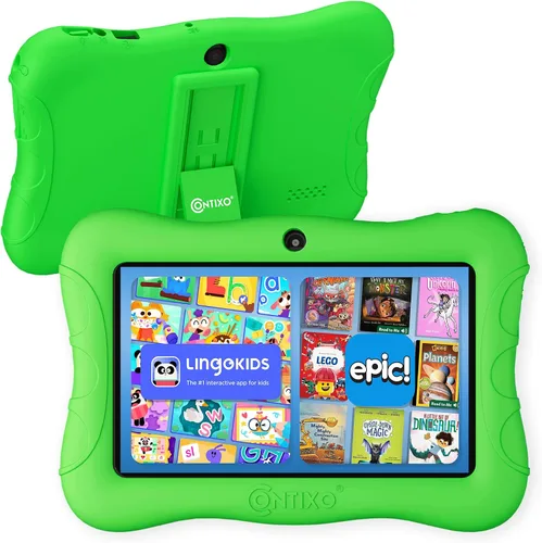 Miniatura 11 de Contixo Tablet Android Kids de 7" de 32 GB, incluye más de 50 libros de cuentos y calcomanías de Disney (valor de $200), funda protectora