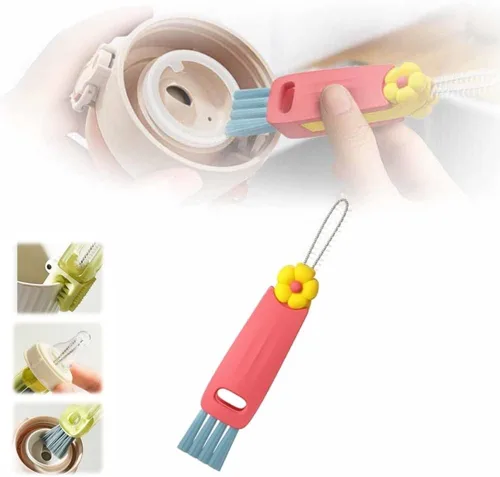 Miniatura 17 de Limpiador de Tapas de Tazas Multifuncional 3 en 1 - Juego de Cepillos de Limpieza para Hendiduras para Espacios Estrechos, Biberones y Más - A3