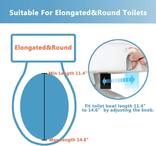 Miniatura 6 de WeHwupe Asiento de inodoro elevado con asas para ancianos – Elevadores de asiento de inodoro para personas mayores con brazos acolchados ajustables