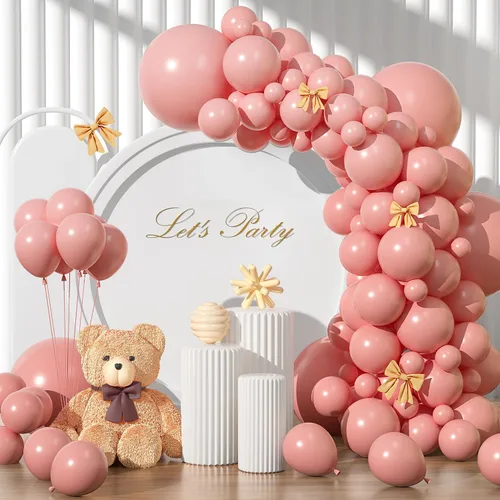 Miniatura 34 de Kit de arco de globos rojo brillante de 135 piezas de diferentes tamaños de 18, 12, 10 y 5 pulgadas, decoraciones de fiesta de color rojo para baby