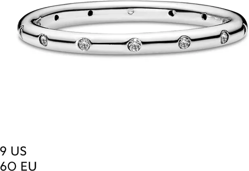 Miniatura 7 de Pandora Anillo de banda simple brillante - Anillo apilable para mujer, con caja de regalo