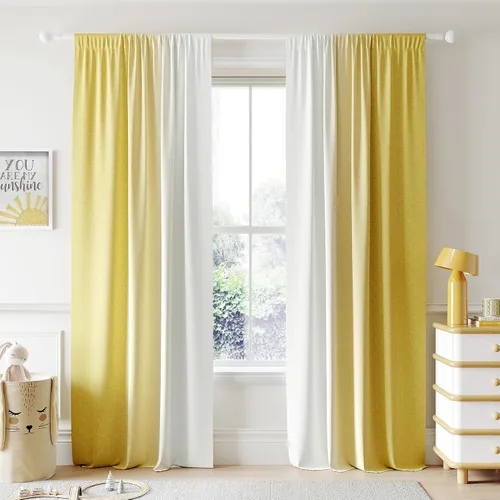 Miniatura 28 de Cortinas Ombre 100% Opacas de 63 Pulgadas de Largo 2 Paneles para Dormitorio Azul Blanco Patrón Degradado Oscurecimiento de Habitación Aislamiento